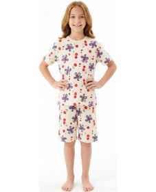 Resim Modanino Kız Çocuk %100 Pamuk Pijama Takımı 8-13 Yaş 12697ıs Ekru 