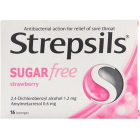Resim Strepsils Şekersiz Çilekli 16 Adet Pastil 