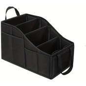Resim Chuangyinshop 1 Adet Black Araç Organizer Katlanır Saklama Kutusu 7 File Cebi 2 Bardaklık 