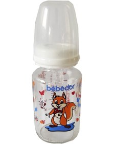 Resim Bebedor Desenli Silikon Emzikli Yavaş Akış Beyaz 125 Ml Kod: 30302 Cam Biberon 
