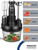 Resim Blendactive 1000 Watt 5 in 1 Mutfak Robotu Multi Blender Seti Siyah Gold Master