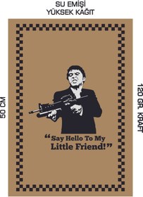 Resim duha trend 35x50 120 Gr. Kraft Kağıt Oto Paspası Tony Montana 100 Adet 