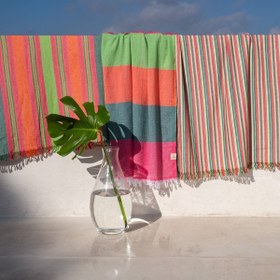 Resim Route Blok Çizgili Peştemal Fuşya - Fuşya / 90x160 