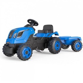 Resim Smoby Xl Römorklu Pedallı Traktör - Mavi 