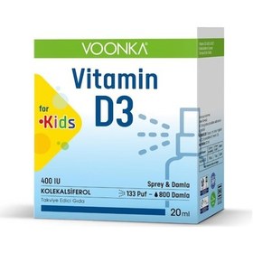 Resim Voonka Vitamin D3 400 Iu Çocuklar Için Takviye Edici Gıda 20 Ml 