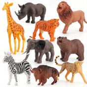 Resim 1 adet hayvan modeli süsü su aygırı aslan zebra gergedan yabani memeli süsü 