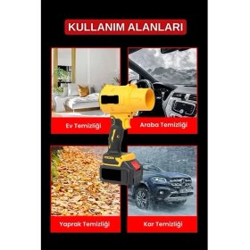 Resim MidasTech 21V Kablosuz Hava Üfleyici | 32.000RPM Turbo Fan, 12.000MAH Batarya, Bahçe &amp;amp; Araç Kurutma 