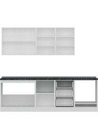 Resim Minar 250 Cm Mutfak Dolabı Beyaz Dore 250-D3 Beyaz 