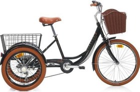 Resim Caravan 24 Jant 410H 6-V VB Katlanabili Kargo Bisikleti Siyah Kahverengi Hizmet Bisikleti 