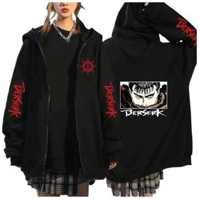 Resim Berserk Anime Fermuarlı Hoodie Model 101 12284 Siyah 