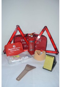 Resim Dikdörtgen Trafik ve İlkyardım Seti Çantası Kayma Takozu Buz Kıra 