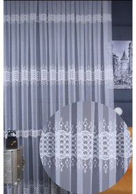 Resim Raporlu, Ütü İstemez, Kırışmaz 1/3 Sık Pile Kırık Beyaz Tül Perde 