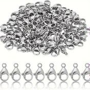 Resim 100 adet 11/12mm Sınıf A 304 Paslanmaz Çelik Istakoz Pençesi Kilitleri, Kolyeler ve Bileklikler için Takı Kilitleri, DIY El Sanatları ve Aksesuarlar için Dayanıklı ve Güvenli Kapanış 