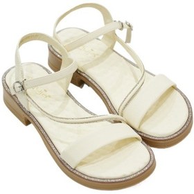 Resim Kadın Bilekten Bantlı Sandalet Krem 