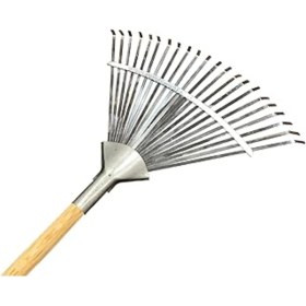 Resim Ayarlı Ahşap Saplı Metal Çim ve Yaprak Toplama Tırmığı, Çok Renkli 