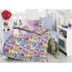 Resim Cotton Box Bebek Nevresim Uçan Balon Pembe 