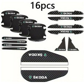 Resim Dashanshop 16 Parça Skoda Aksesuar Seti: Çizilmelere Karşı Koruma, Güneşlik Ve Filmler 