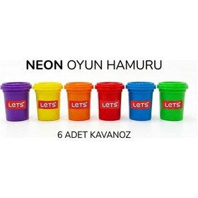 Resim Lets 6 Renk Neon Oyun Hamuru 660 G Çok Renkli 