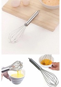 Resim Paslanmaz Çelik 25cm Çırpıcı Yumurta Süt Karıştırıcı Hamur Çırpıcı Metal Saplı Lüx Çırpıcı Renkli 