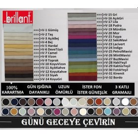 Resim Brillant Blackout %100 Karartma Güneşlik Fon Perde 32 Renk 