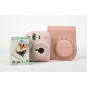 Resim Fujifilm Instax Mini 12 Pembe Fotoğraf Makinesi 20'li Film ve Çanta Hediye Seti 