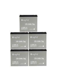 Resim Safir 12 V - 24 Ah Grafen Jel Akü 5'li Set Elektrikli Bisiklet Aküsü 