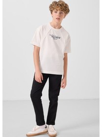 Resim Tommy Life Siyah Standart Fit Dokuma Hafif Esnek Chino Erkek Çocuk Pantolon - 11272 Siyah 