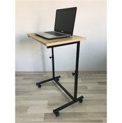 Resim Iremmetal Laptop Sehpası Ve Masası Yükseklik Ayarlı Tekerlekli Meşe 