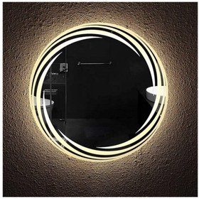 Resim GLOBAL LED MIRROR 75 cm Kumlamalı Ledli Yuvarlak Ayna Banyo Aynası Dekoratif Ayna Boy Ayna Salon Duvar Ayna 
