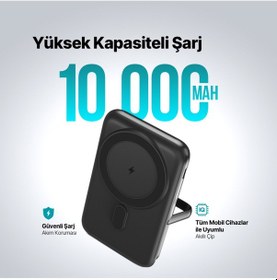 Resim Ttec Recharger Pro M LCD 10.000 mAh Magsafe Uyumlu PD 20W Stantlı Kablosuz Taşınabilir Hızlı Şarj Aleti 