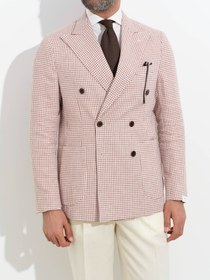 Resim Borriello X Enis Inci - Brick Pied de Poule Double Breasted Blazer - 54 