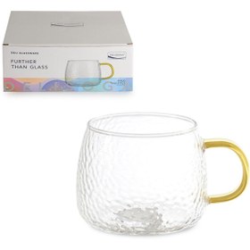 Resim Deli Glassware Renkli Kulplu Cam Kupa - 490 ml 