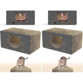 Resim Yıldızan dekordelisi Tırmata Doğal Karton Kedi Tırmalaması Kedi Tırmalama Kanepesi Tahtası Kedi Tırmalama Evi 