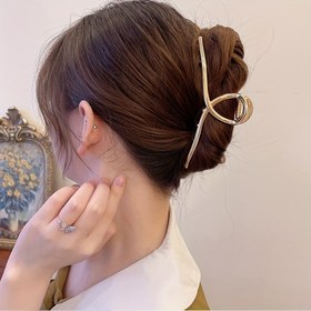 Resim Parlak Bitişli] Şık Altın Tonlu Kurdele Saç Tokası - Romantik Çinko Alaşımı, Dayanıklı Parlaklık için Çift Katmanlı Elektrokaplama, Yüksek Kaliteli Entegre Döküm - Şık Parlak Metal Aksesuar, Saç Kurdelesi 