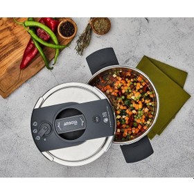 Resim Enio Matik Paslanmaz Çelik 22 Cm 6 Lt Düdüklü Tencere Gümüş - Siyah 