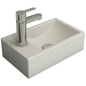 Resim Bocchi Milano Dar Sol Lavabo 37 Cm Mat Beyaz 1418-002-0126 