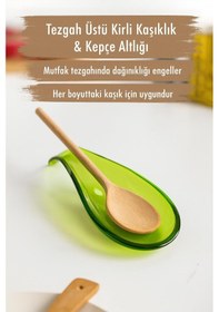 Resim Akrilik Yeşil Tezgah Üstü Kirli Kaşıklık & Kepçe Altlığı 