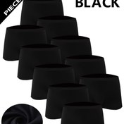 Resim 10'lu Paket Erkekler İçin Nefes Alabilen Boksör Külotlar - Yumuşak Esnek Kumaş, Düz Siyah, Günlük ve Rahat Giyim için Konforlu Kalıp, Her Gün Kullanılan İç Çamaşırları | Klasik Boksör Külotları | Yumuşak Kumaş İç Çamaşırları 