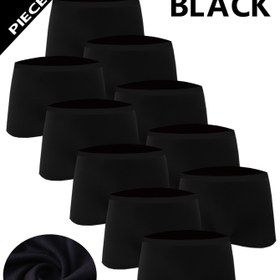 Resim 10'lu Paket Erkekler İçin Nefes Alabilen Boksör Külotlar - Yumuşak Esnek Kumaş, Düz Siyah, Günlük ve Rahat Giyim için Konforlu Kalıp, Her Gün Kullanılan İç Çamaşırları | Klasik Boksör Külotları | Yumuşak Kumaş İç Çamaşırları 