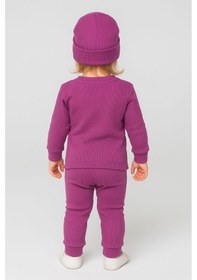 Resim Unisex 3'lü Kaşkorse Bebe Takım Lila 