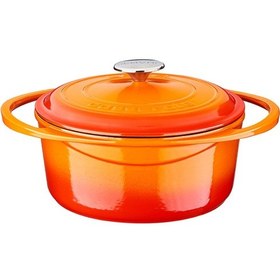 Resim Lava Döküm Oval Tencere. Ölçü 23X29Cm Turuncu 