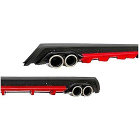 Resim Renault Megane 2 Sd Yuvarlak Egzozlu Sarı Difüzör Difizör Çiftli Egzoz Görünüm Arka Ek 2002-2009 