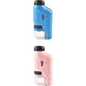 Resim Flameer 2x Taşınabilir El Mikroskop Çocuklar Için Acemi Hayvan Bitki Pembe Mavi (Yurt Dışından) 