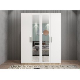 Resim Bevel 4 Kapaklı Gizli Çekmeceli Gardırop Mb 180 Cm - Montaj Dahil 