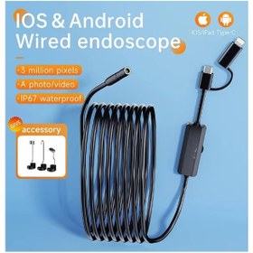 Resim Nhr-16 Endoskop Yılan Kamera Apple Uyumlu iOS Ve Android Led'li 10 Metre 