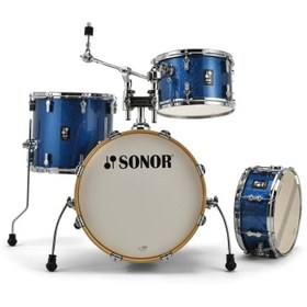 Resim Sonor AQX Jazz 4-Parça Akustik Davul Seti (Blue Ocean Sparkle) 