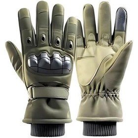 Resim Single Sword Rüzgar Soğuk Geçirmez Suya Dayanıklı Dokunmatik Eldiven Motosiklet Eldiveni 