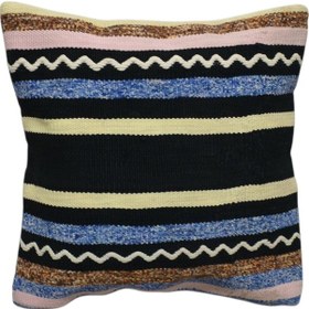 Resim Zehra Abla Halı Yeni El Dokuma Dekoratif Kilim Kırlent Yastık Kılıfı 6039 