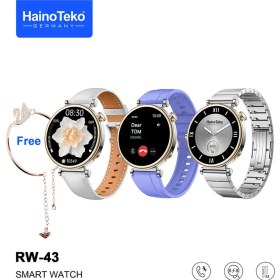 Resim Haino Teko RW-43 Gerçek Amoled Ekran Android İos HarmonyOs Uyumlu 3 Kordonlu Bileklik Hediyeli Akıllı Saat Gümüş 
