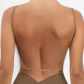 Resim 2 adet Backless Strapless Bralette Seti - Nude ve Siyah, Çıkarılabilir Pedler, Kablosuz, Örgü Kumaş, Bahar ve Yaz için Mükemmel, Yetişkin Kadın Modası, Rahat Uyum, Yaz Moda Sütyeni|Backless Bralette|Kablosuz Sütyen 